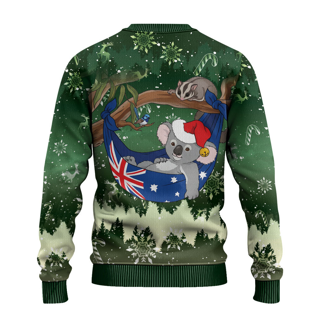 Aussie Festive Koala Christmas Ugly Christmas Sweater Koala-ty Time Flag Hammock Green Style
