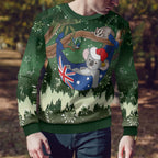 Aussie Festive Koala Christmas Ugly Christmas Sweater Koala-ty Time Flag Hammock Green Style