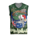 Aussie Festive Koala Christmas Knitted V-Neck Vest Koala-ty Time Flag Hammock Green Style