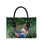 Aussie Festive Koala Christmas Leather Bag Koala-ty Time Flag Hammock Green Style