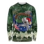 Aussie Festive Koala Christmas Long Sleeve Shirt Koala-ty Time Flag Hammock Green Style