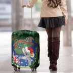 Aussie Festive Koala Christmas Luggage Cover Koala-ty Time Flag Hammock Green Style