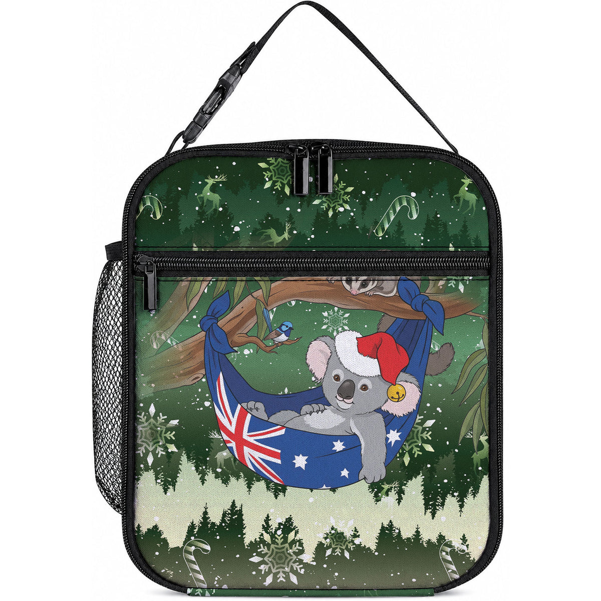 Aussie Festive Koala Christmas Lunch Bag Koala-ty Time Flag Hammock Green Style