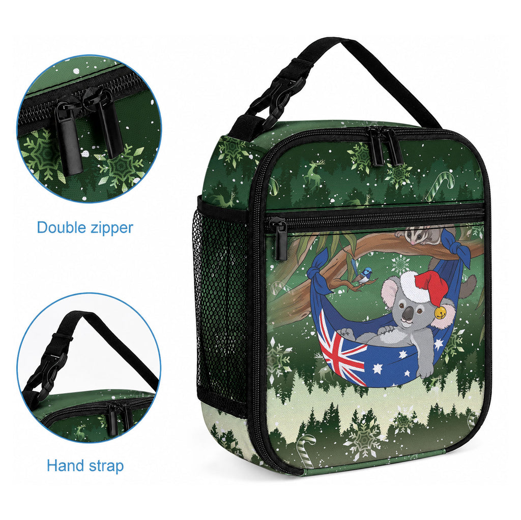 Aussie Festive Koala Christmas Lunch Bag Koala-ty Time Flag Hammock Green Style