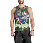 Aussie Festive Koala Christmas Men Tank Top Koala-ty Time Flag Hammock Green Style