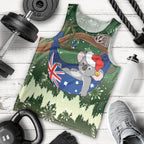 Aussie Festive Koala Christmas Men Tank Top Koala-ty Time Flag Hammock Green Style
