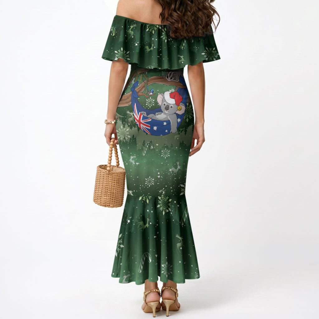 Aussie Festive Koala Christmas Mermaid Dress Koala-ty Time Flag Hammock Green Style