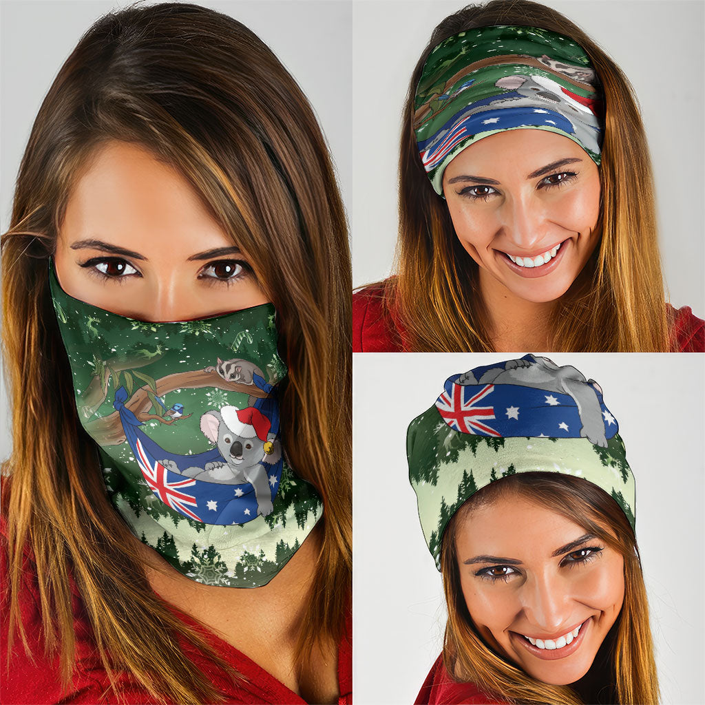 Aussie Festive Koala Christmas Neck Gaiter Koala-ty Time Flag Hammock Green Style