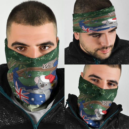 Aussie Festive Koala Christmas Neck Gaiter Koala-ty Time Flag Hammock Green Style