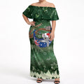 Aussie Festive Koala Christmas Off Shoulder Maxi Dress Koala-ty Time Flag Hammock Green Style