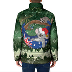 Aussie Festive Koala Christmas Padded Jacket Koala-ty Time Flag Hammock Green Style