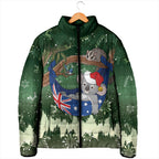 Aussie Festive Koala Christmas Padded Jacket Koala-ty Time Flag Hammock Green Style
