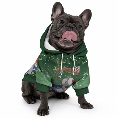Aussie Festive Koala Christmas Pet Hoodie Koala-ty Time Flag Hammock Green Style