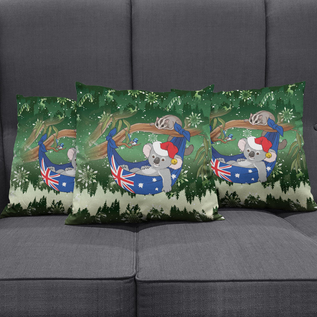 Aussie Festive Koala Christmas Pillow Cover Koala-ty Time Flag Hammock Green Style