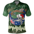 Aussie Festive Koala Christmas Polo Shirt Koala-ty Time Flag Hammock Green Style