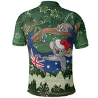 Aussie Festive Koala Christmas Polo Shirt Koala-ty Time Flag Hammock Green Style
