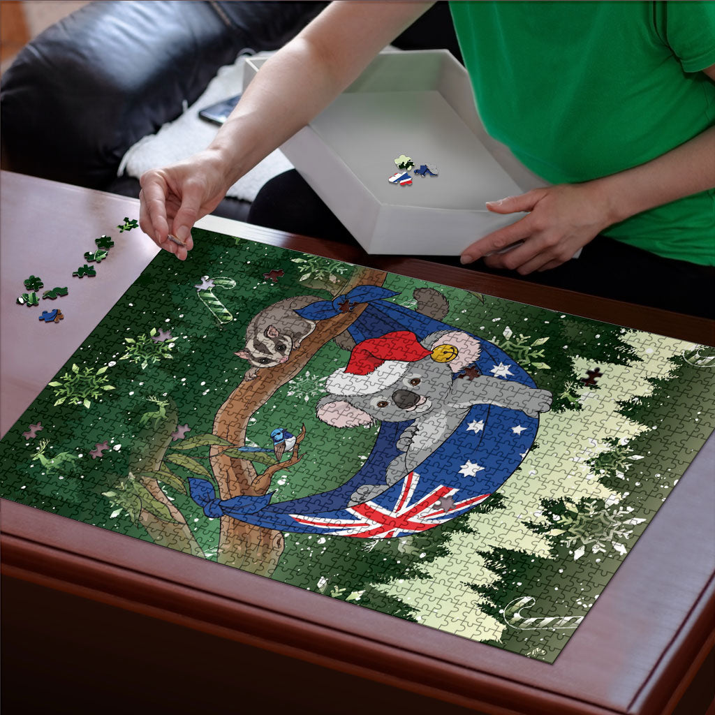 Aussie Festive Koala Christmas Puzzle Koala-ty Time Flag Hammock Green Style
