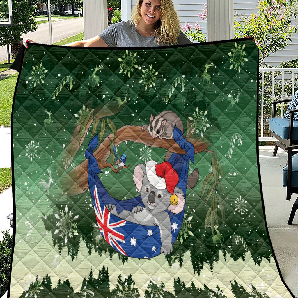 Aussie Festive Koala Christmas Quilt Koala-ty Time Flag Hammock Green Style