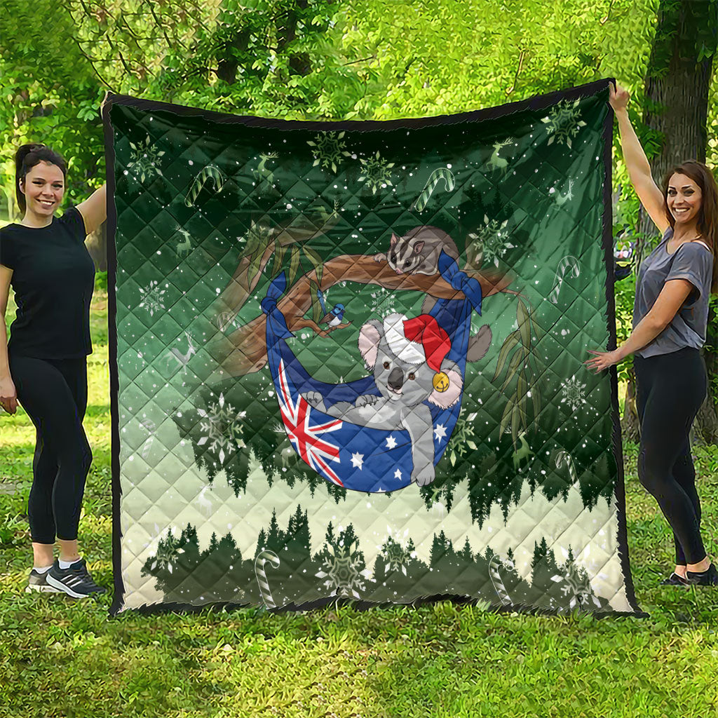Aussie Festive Koala Christmas Quilt Koala-ty Time Flag Hammock Green Style