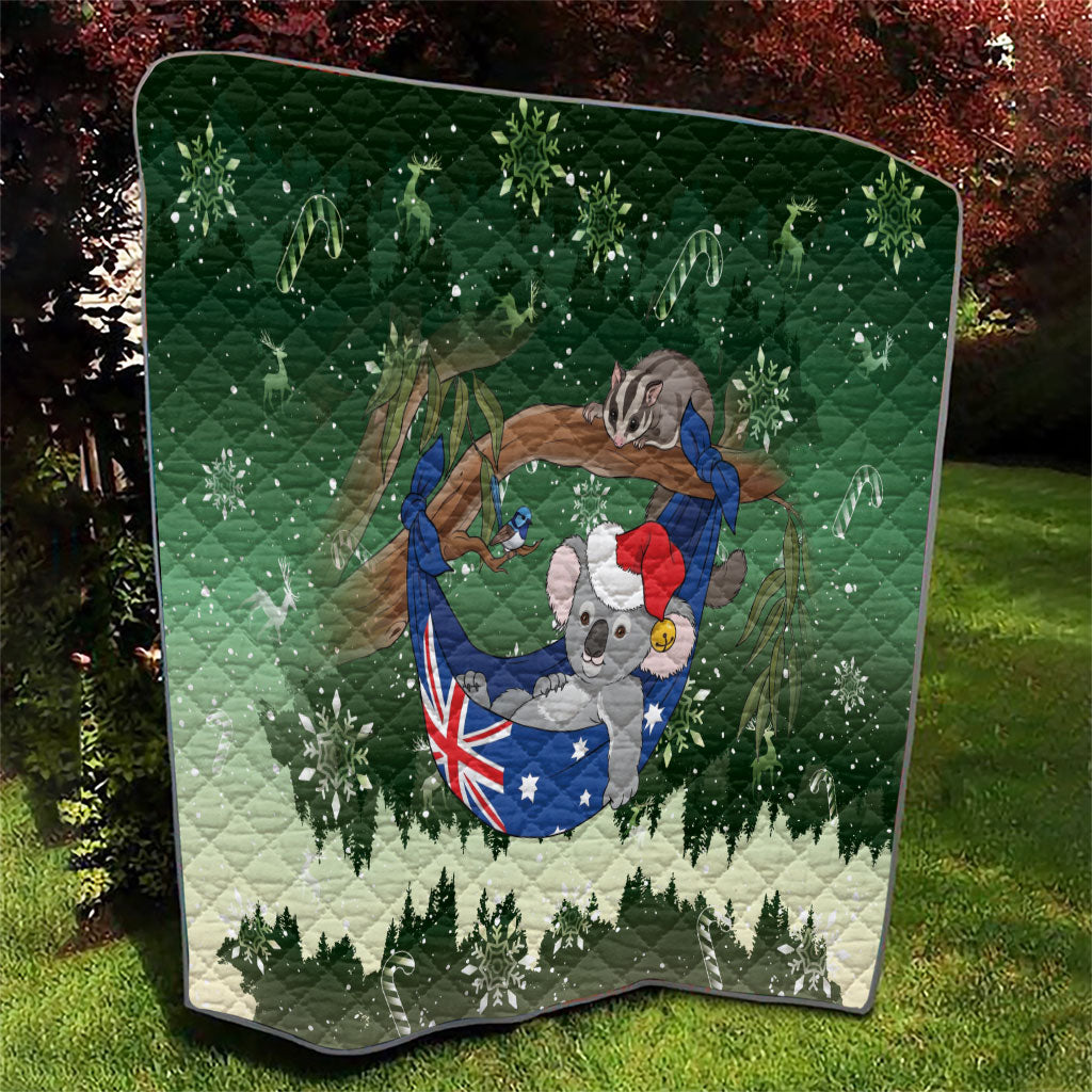 Aussie Festive Koala Christmas Quilt Koala-ty Time Flag Hammock Green Style