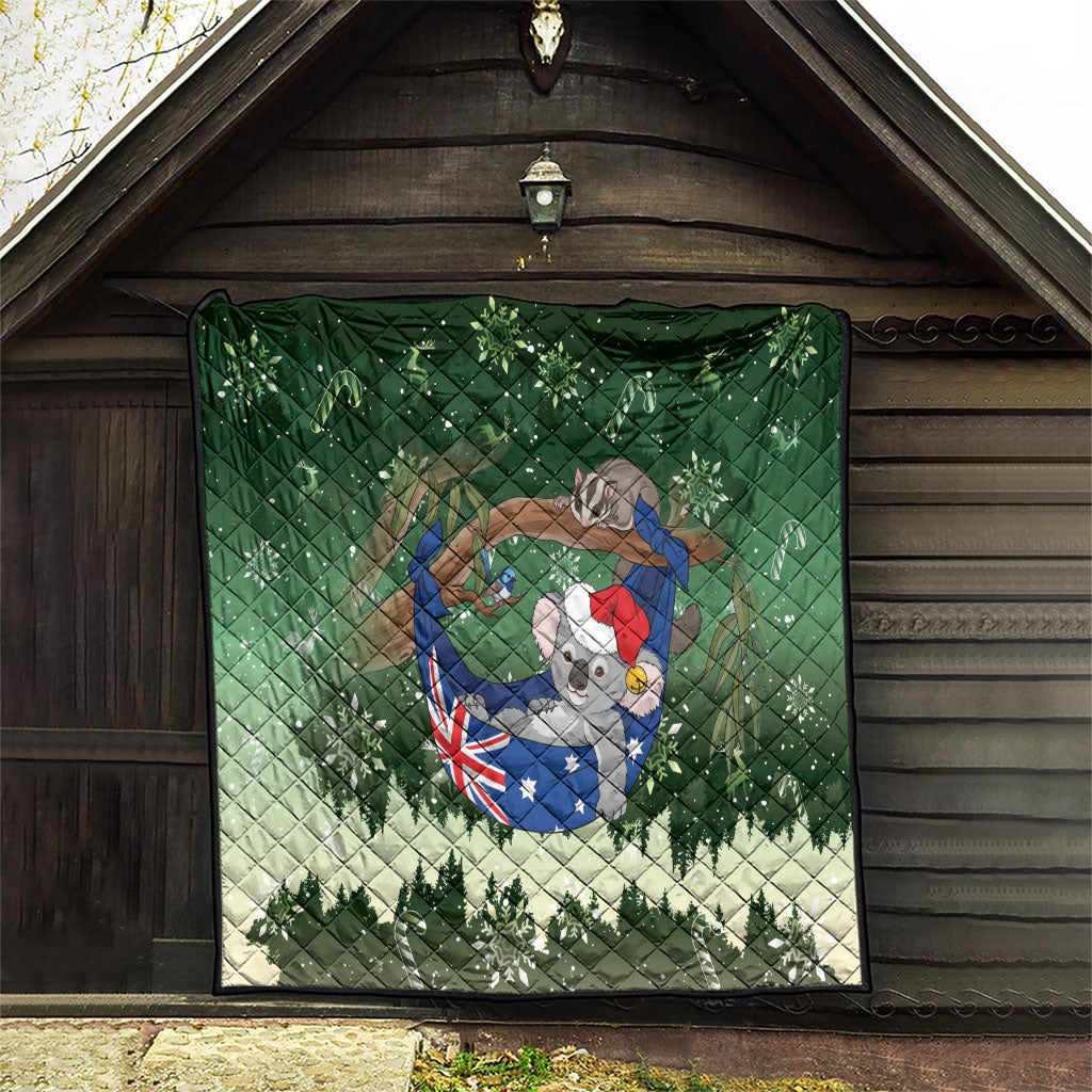 Aussie Festive Koala Christmas Quilt Koala-ty Time Flag Hammock Green Style