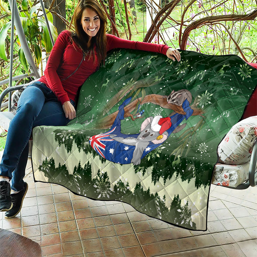 Aussie Festive Koala Christmas Quilt Koala-ty Time Flag Hammock Green Style