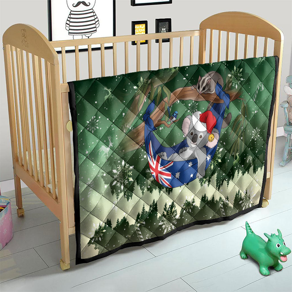 Aussie Festive Koala Christmas Quilt Koala-ty Time Flag Hammock Green Style