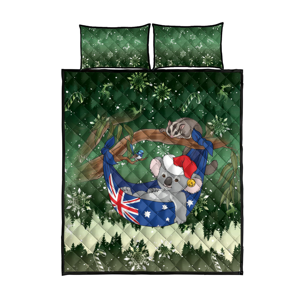 Aussie Festive Koala Christmas Quilt Bed Set Koala-ty Time Flag Hammock Green Style