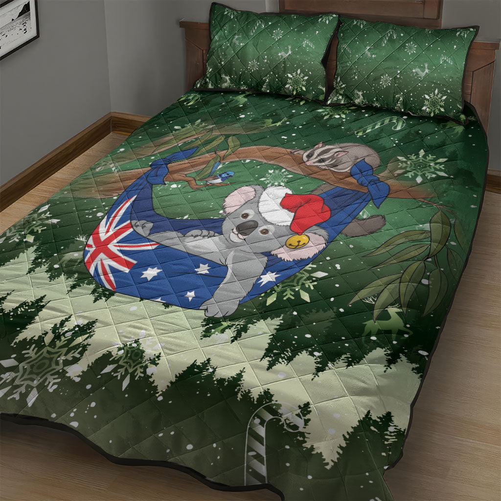 Aussie Festive Koala Christmas Quilt Bed Set Koala-ty Time Flag Hammock Green Style