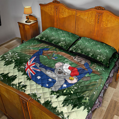 Aussie Festive Koala Christmas Quilt Bed Set Koala-ty Time Flag Hammock Green Style