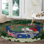 Aussie Festive Koala Christmas Round Carpet Koala-ty Time Flag Hammock Green Style