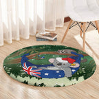 Aussie Festive Koala Christmas Round Carpet Koala-ty Time Flag Hammock Green Style