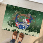 Aussie Festive Koala Christmas Rubber Doormat Koala-ty Time Flag Hammock Green Style