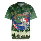 Aussie Festive Koala Christmas Rugby Jersey Koala-ty Time Flag Hammock Green Style