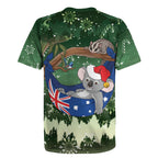 Aussie Festive Koala Christmas Rugby Jersey Koala-ty Time Flag Hammock Green Style