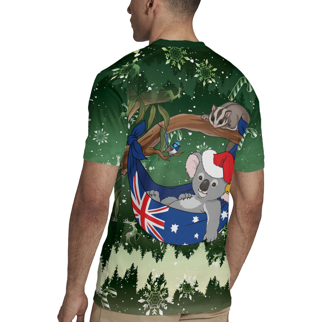 Aussie Festive Koala Christmas Rugby Jersey Koala-ty Time Flag Hammock Green Style