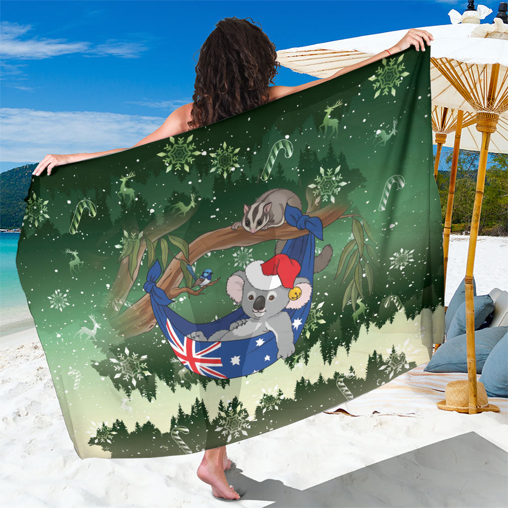 Aussie Festive Koala Christmas Sarong Koala-ty Time Flag Hammock Green Style