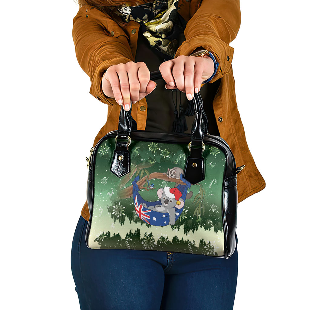 Aussie Festive Koala Christmas Shoulder Handbag Koala-ty Time Flag Hammock Green Style