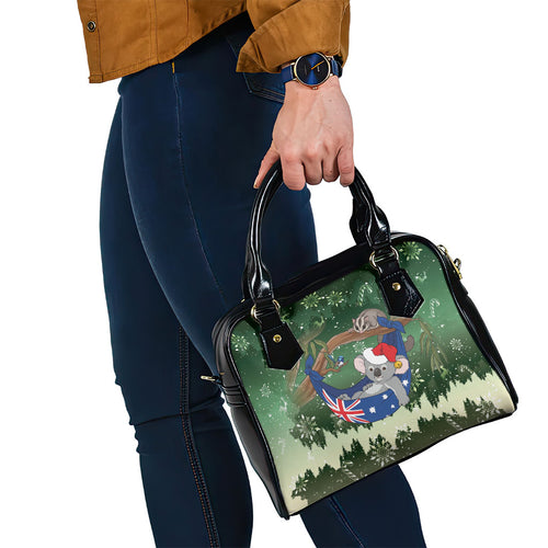 Aussie Festive Koala Christmas Shoulder Handbag Koala-ty Time Flag Hammock Green Style