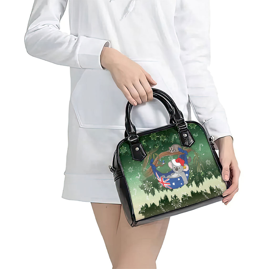 Aussie Festive Koala Christmas Shoulder Handbag Koala-ty Time Flag Hammock Green Style