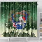 Aussie Festive Koala Christmas Shower Curtain Koala-ty Time Flag Hammock Green Style