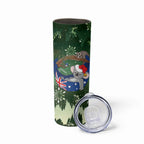 Aussie Festive Koala Christmas Skinny Tumbler Koala-ty Time Flag Hammock Green Style