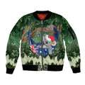 Aussie Festive Koala Christmas Sleeve Zip Bomber Jacket Koala-ty Time Flag Hammock Green Style