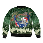 Aussie Festive Koala Christmas Sleeve Zip Bomber Jacket Koala-ty Time Flag Hammock Green Style