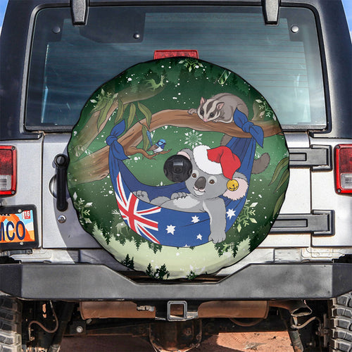 Aussie Festive Koala Christmas Spare Tire Cover Koala-ty Time Flag Hammock Green Style