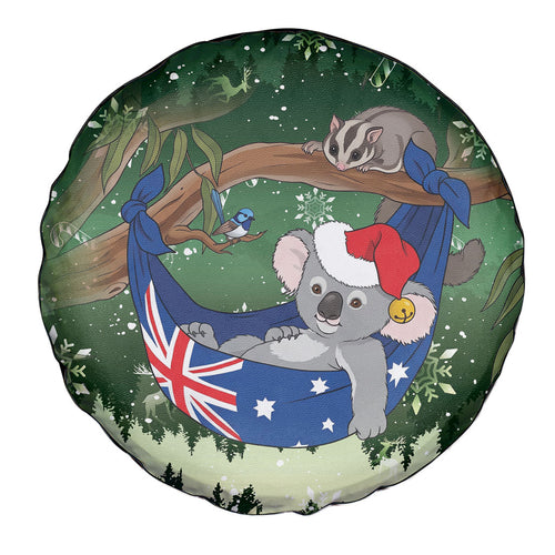 Aussie Festive Koala Christmas Spare Tire Cover Koala-ty Time Flag Hammock Green Style