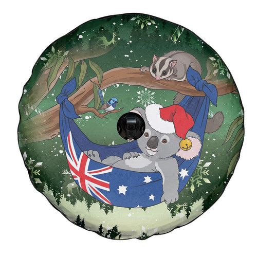 Aussie Festive Koala Christmas Spare Tire Cover Koala-ty Time Flag Hammock Green Style