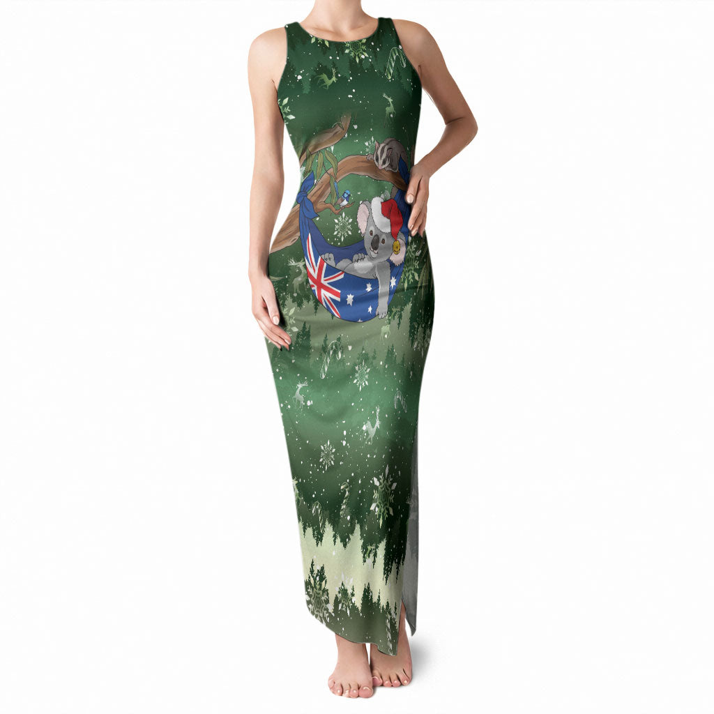Aussie Festive Koala Christmas Tank Maxi Dress Koala-ty Time Flag Hammock Green Style
