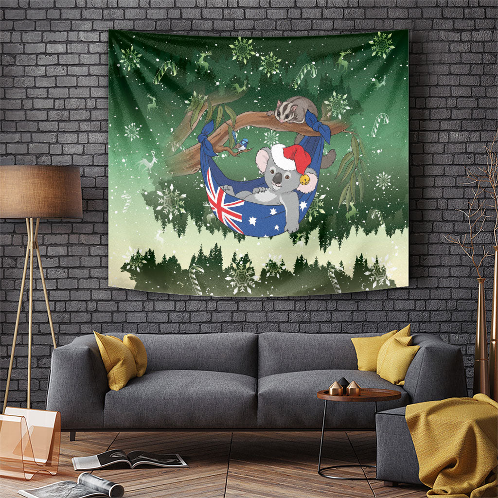 Aussie Festive Koala Christmas Tapestry Koala-ty Time Flag Hammock Green Style