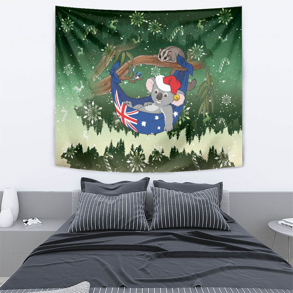 Aussie Festive Koala Christmas Tapestry Koala-ty Time Flag Hammock Green Style